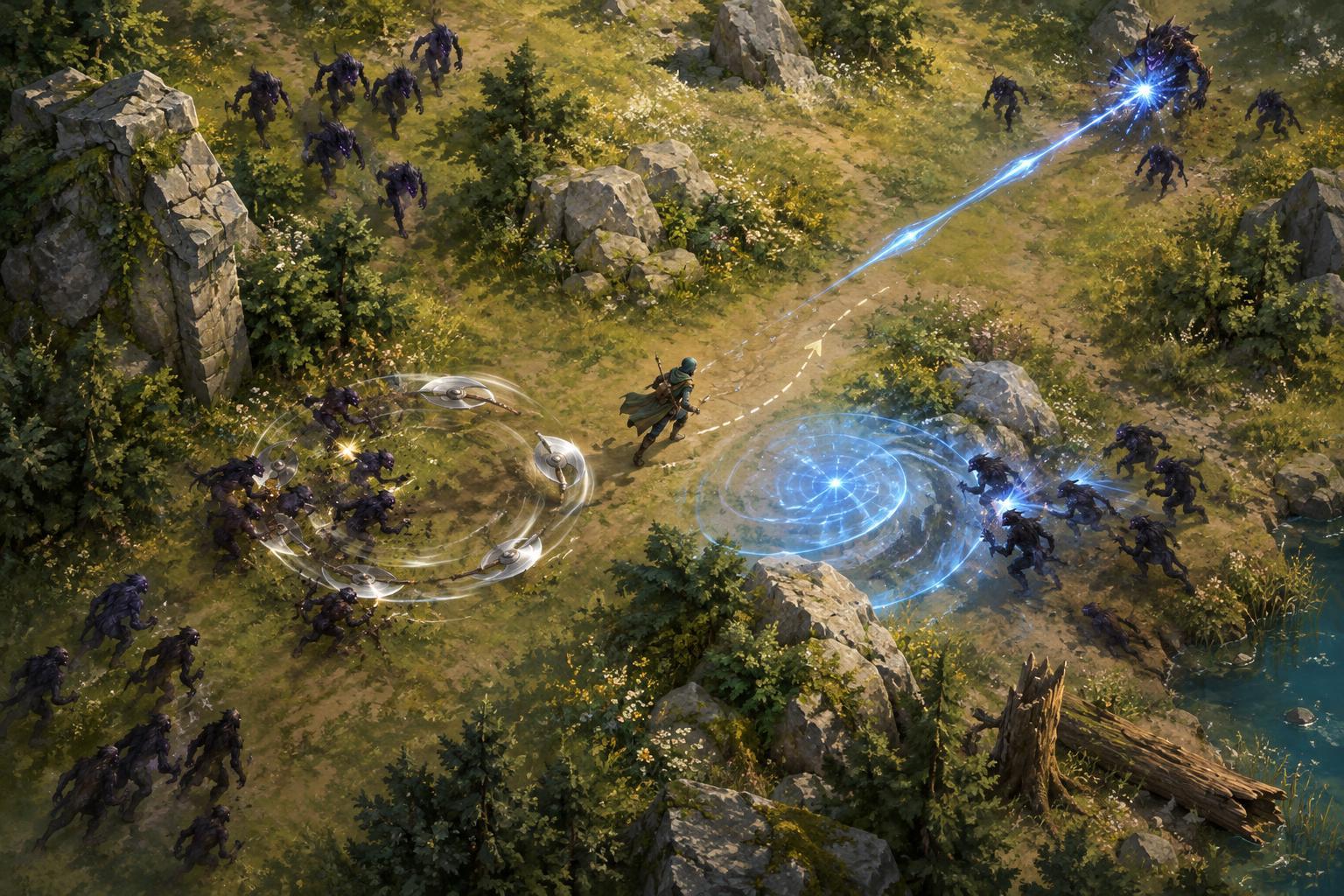 Building Around Automatic Targeting in Survival Games