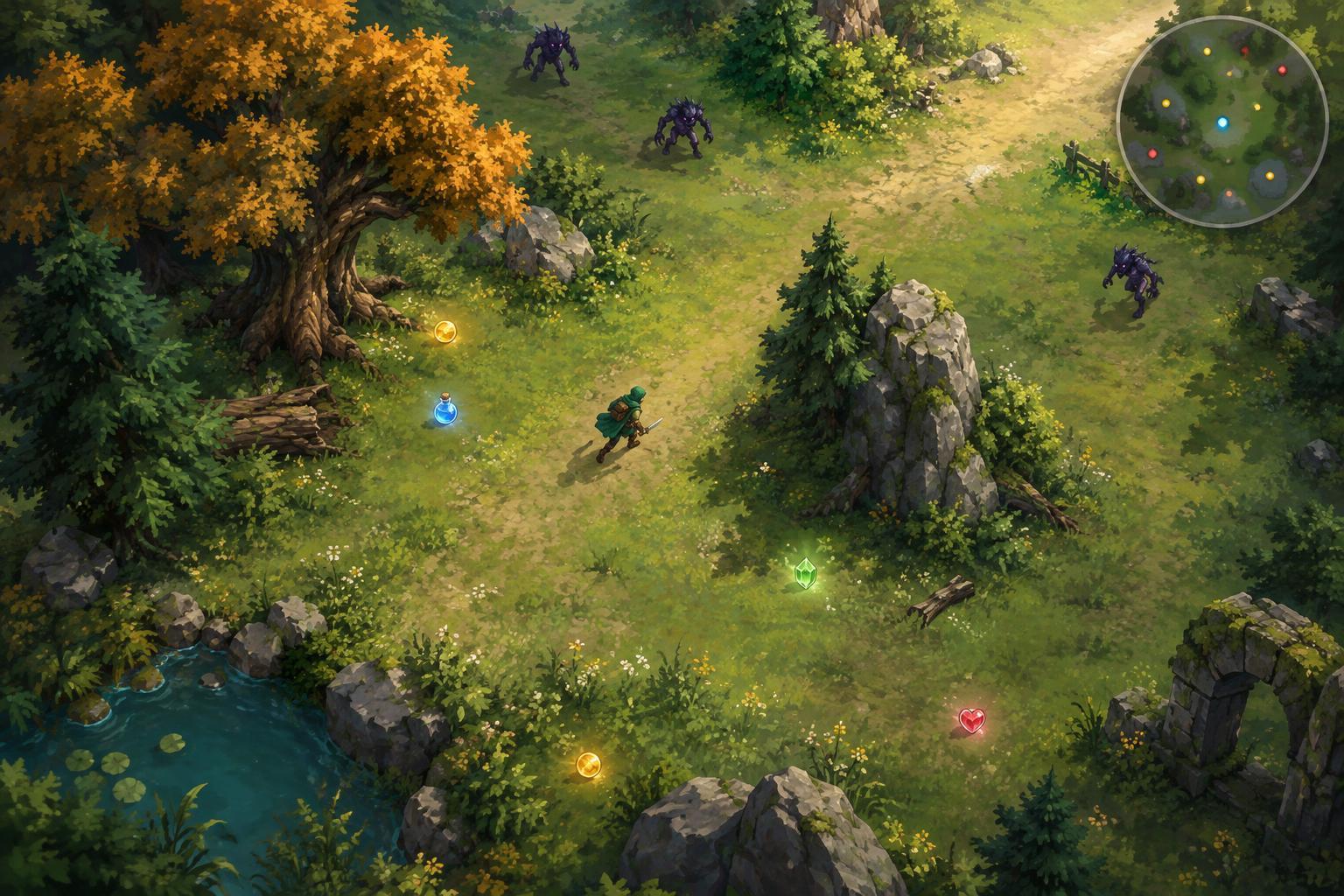 How to Use a Minimap to Find Pickups and Stay Oriented in a Survival Arena