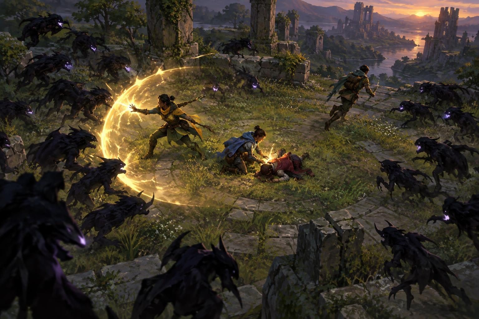 Playing Co-op Survival Runs: Coordinating Movement and Revives